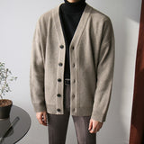 Wiaofellas Autumn Men's Sweater Cardigan Single Breasted Solid Color Knitted Cardigan Men Causal Sweatercoat Mens Knitwear B131