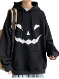 Wiaofellas Halloween Hooded Sweatshirt Pumpkin Face Men's Hoodie Spring Autumn Outerwear Man Pullover Streetwear Men Demon Slayer