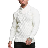 Wiaofellas Harajuku Sweaters Solid Color V Neck Sweater Men Autumn/Winter All-match Long Sleeve Pullover Korean Fashion Knitted Sweater