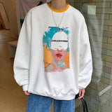 Wiaofellas Men's Hoodless Sweater Spring and Autumn Men's Wear Clothes Without A Hood Tide Brand High Street