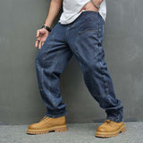 Wiaofellas Men's Retro Hip Hop Pants Street Jeans Pants  Slim Fit Straight Tube Harajuku Oversize Loose Baggy Denim Pants Cargo Trousers