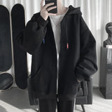 Wiaofellas Spring Trend Japanese Oversized Casual Zipper Hoodies Retro Solid Color Streetwear Men Harajuku Loose Casual Fashion Jackets