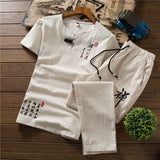 Wiaofellas Retro Chinese Style Zen Tea Shirts Pants Kung Fu Uniform  Medieval Viking Fashion Casual T-shirt Trousers Tang Suit Men Sets