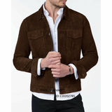 Wiaofellas Men's Suede Jacket Casual Motorcycle Lapel Slim Tailored Single Breasted Coat Windbreak Iab Club America Jackets Man Y2k Vintage