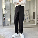 Wiaofellas Spring Autumn Casual Suit Pant Men Solid Ankle Length Pants Male Loose Straight Trousers for Man