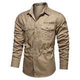 Wiaofellas Brand Military Army Shirt Men Spring Autumn 100% Pure Cotton Long Sleeve Tactical Shirts Plus Size 6XL Camisa Masculina