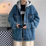 Wiaofellas Jeans Jacket Men  Black Denim Jackets Men Clothing Fashion Blue Motorcycle Jacket Mens Jackets and Coats