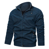 Wiaofellas Mens Bomber Jacket Long Sleeves Zipper Coat Outdoor male Outfit Stand Collar Casual Blouse Tactical Jacket Windbreakers Big size