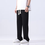 Wiaofellas 2023 Spring Summer New Streetwear Baggy Men Korean Fashion Loose Straight Wide Leg Pants Male Brand Clothing Black Grey Brown