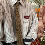 Wiaofellas Japanese Style Men's Vintage Boys' Vertical Stripe Shirts Casual Loose Lapel Collar Fashion Trend Top Clothes Shirt