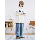 Wiaofellas Men's Loose Streetwear Vintage Style Jeans Elastic Waist Blue/black Color Casual Pants High-quality Trousers Size M-2XL