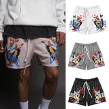 Wiaofellas Mens Gym Summer Print Shorts Fitness Sports Mesh Basketball Short Trousers Male Casual Running Breathable Quick Dry Beach Shorts