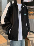 Wiaofellas Varsity Jacket Men Hong Kong Style Personality Splicing Clashing Sports Baseball Uniform Kpop High Street Lapel Coat