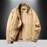 Wiaofellas Mens Coat Winter Cotton-padded Jacket Hooded Lamb Cashmere Male Large Size Cargo Jackets Cardigan Outerwear Chaquetas Hombre