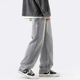 Wiaofellas Blue Jeans Men Fashion Casual Harajuku Vintage Jeans Men Japanese Streetwear Hip-hop Loose Straight Denim Pants Mens Trousers