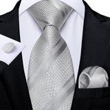 Wiaofellas Designer Mens Wedding Tie Gold Black Striped Silk Neck Ties For Men Hanky Cufflinks Set Business Party Gravatas