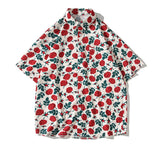 Wiaofellas Summer Short Sleeve Shirt Men Fashion Casual Flower Shirt Men Korean Loose Ice Silk Shirts Mens Hawaiian Shirt Large Size M-5XL