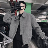Wiaofellas Spring and Autumn Men's Overcoat Slim Fit Loose Lapel-up Jacket Cotton Korean Style Casual  Workwear Top Plus Size