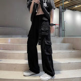 Wiaofellas Multipockets Straight Y2k Cargo Pants for Men Baggy Hip Hop Trousers Man Slacks Hiking Stacked Long High Quality Work Cheapest L