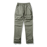 Wiaofellas High Street Multi-pocket Drawstring Overalls Mens Straight Vibe Style Oversize Casual Cargo Pants Hip Hop Loose Baggy Trousers
