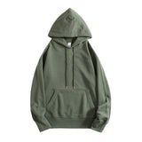 Wiaofellas Green Casual Hoodies Sweatshirts Fashion Solid Color Hip Hop Streetwear Hoody Clothing Hoodies for Men And Women