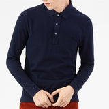 Wiaofellas 3 Buckles Spring  Autumn Quality Small Alligator Men's Long Sleeve Polo Shirts 100% Cotton Casual Tees Fashion Homme Top