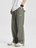 Wiaofellas Summer Linen Pants Men Straight Loose Sweatpants Breathable Cotton Solid Drawstring Husband Home Trousers Male Long Casual Pant