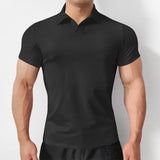 Wiaofellas Summer Vacation Leisure Polo Shirt Sports Lapel Thin Section Simple Solid Color Short-sleeved Quick-drying Top Men's Clothing