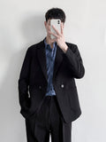 Wiaofellas Korean Men's Youth Casual Suit Jackets British Handsome Single Western-style Clothes Fashion Trend Black 3 Color Coats