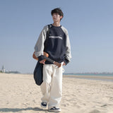 Wiaofellas Spring Clothes Men's Round Neck Hoodie 380G Heavy Print City Boy Gray, Navy Blue, Top