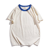 Wiaofellas Men Women Vintage Fashion Loose Casual Cotton Short Sleeve T-shirt Couple Spouse Kids T Shirt Father Mother Children Clothing