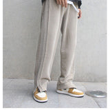 Wiaofellas Spring and Summer New Senior Men's Casual Pants Temperament Commute Fashion Versatile Loose Straight Split Wide Leg Pants