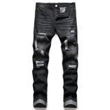 Wiaofellas Autumn New Fashion Retro Hole Jeans Men Pants Cotton Denim Trouser Male Plus Size High Quality Jeans Dropshipping