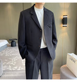 Wiaofellas Male Business Office Dress Suit Jacket Blazers Men Korean Streetwear Fashion Loose Casual Vintage Blazer Coat Suit