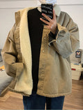 Wiaofellas Winter Coat Fleece Men's Thicken Casual Loose Handsome Lamb Velvet Jacket Harajuku Trend Cotton Padded Parkas Y2k Streetwear Top