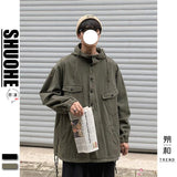 Wiaofellas Vintage Hooded Jacket Bomber Jacket Streetwear Military Hoodies Sweatshirts Loose Mountain Climbing Casual Jackets Sportswear