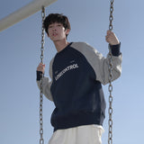 Wiaofellas Spring Clothes Men's Round Neck Hoodie 380G Heavy Print City Boy Gray, Navy Blue, Top