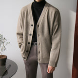 Wiaofellas Autumn Men's Sweater Cardigan Single Breasted Solid Color Knitted Cardigan Men Causal Sweatercoat Mens Knitwear B131