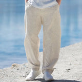 Wiaofellas Spring Men Plus Size Pants Solid Baggy Loose Elastic Pants Cotton Sweatpants Casual Pants Autumn Straight Trousers