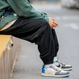 Wiaofellas Men's Corduroy Trousers Casual Loose Sweatpants Men Joggers Cargo Pants Male Streetwear Trackpants Baggy Harajuku