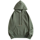 Wiaofellas Green Casual Hoodies Sweatshirts Fashion Solid Color Hip Hop Streetwear Hoody Clothing Hoodies for Men And Women