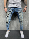 Wiaofellas Men Pants Fashion Men Casual Pants Stretch Jeans Skinny Work Trousers Male Vintage Wash Plus Size Jean Slim Fit for Men Clothing