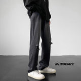Wiaofellas Brown Blue Black Baggy Jeans Men Fashion Casual Straight Jeans Men Streetwear Loose Hip-hop Holes Denim Pants Mens Trousers