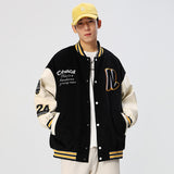 Wiaofellas Men Spring Baseball Clothes Leather Jacket Bomber Street Style Embroidered Fashion Vintage Tooling Jacket Harajuku Brand Jacket