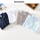 Wiaofellas Spring Summer New Cotton Linen Casual Shirt for Men Clothing Solid Color Breathable Slim Streetwear  BL959