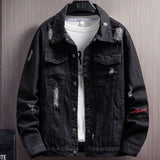 Wiaofellas Denim Jacket Mens Hooded Slim Fit Casual Streetwear Jean Jackets Long Sleeve Trendy Outerwear Autumn Winter Jacket Coat for Men