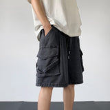 Wiaofellas Summer Denim Shorts Men Fashion Retro Pocket Denim Shorts Mens Japanese Streetwear Hip Hop Loose Cargo Jeans Shorts Men M-3XL