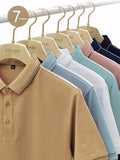 Wiaofellas Summer Men Polo Shirts New Classic Business Casual Solid Short Sleeve Tee Breathable Cotton Silk Cool Polos Slim T-Shirts