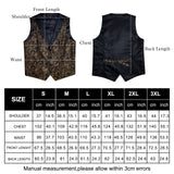 Wiaofellas Brand Suit Vest Set For Men Luxury Silk Black Gold Paisley Dress Vest Tie Cufflinks Handkerchief Set Male Sleeveless Waistcoat