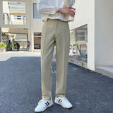 Wiaofellas Spring Autumn Casual Suit Pant Men Solid Ankle Length Pants Male Loose Straight Trousers for Man